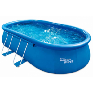 QUICK UP Oppustelig pool m/filterpumpe og stige H107 x B549 x D305 cm - Blå